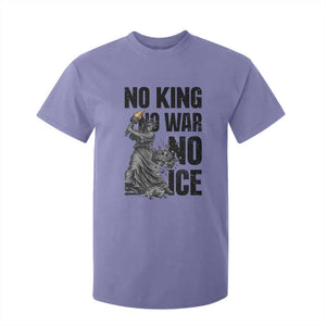 Statue Of Liberty Freedom Protest T Shirt For Kid No Kings No Wars No Ice TS12 Violet Print Your Wear