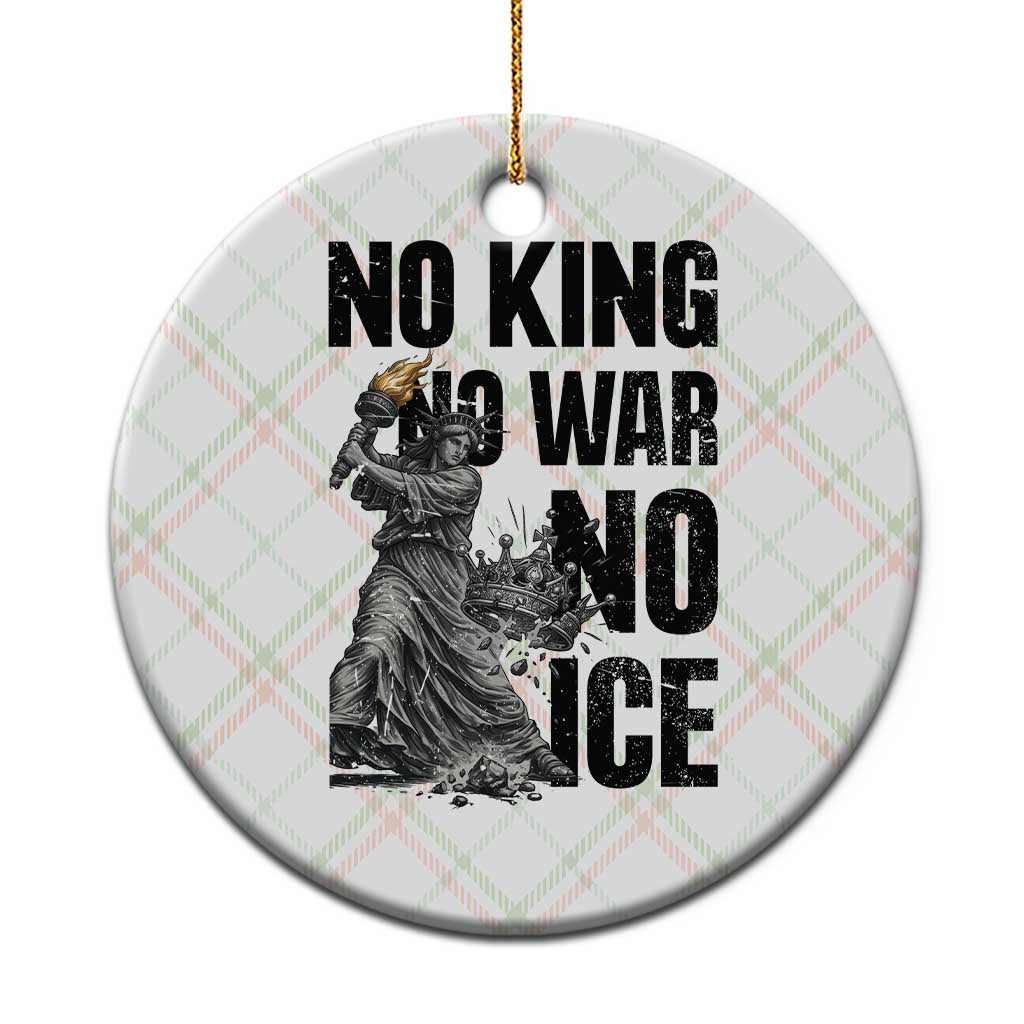 Statue Of Liberty Freedom Protest Ceramic Ornament No Kings No Wars No Ice TS12 1pc Christmas Plaid Print Your Wear