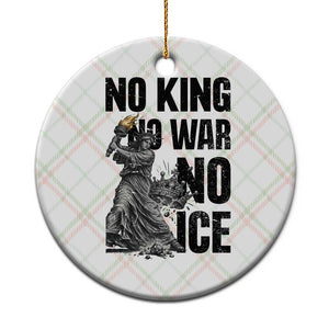 Statue Of Liberty Freedom Protest Ceramic Ornament No Kings No Wars No Ice TS12 1pc Christmas Plaid Print Your Wear