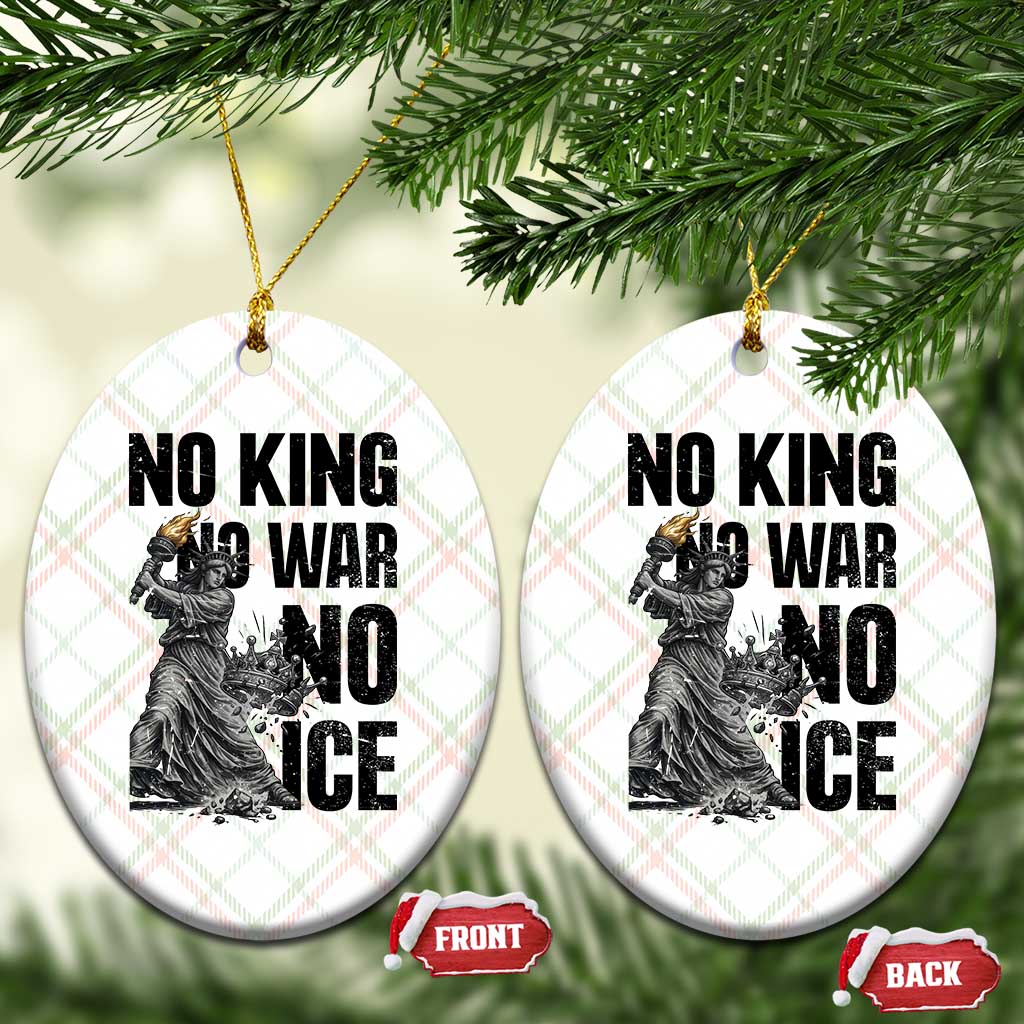 Statue Of Liberty Freedom Protest Ceramic Ornament No Kings No Wars No Ice TS12 Print Your Wear