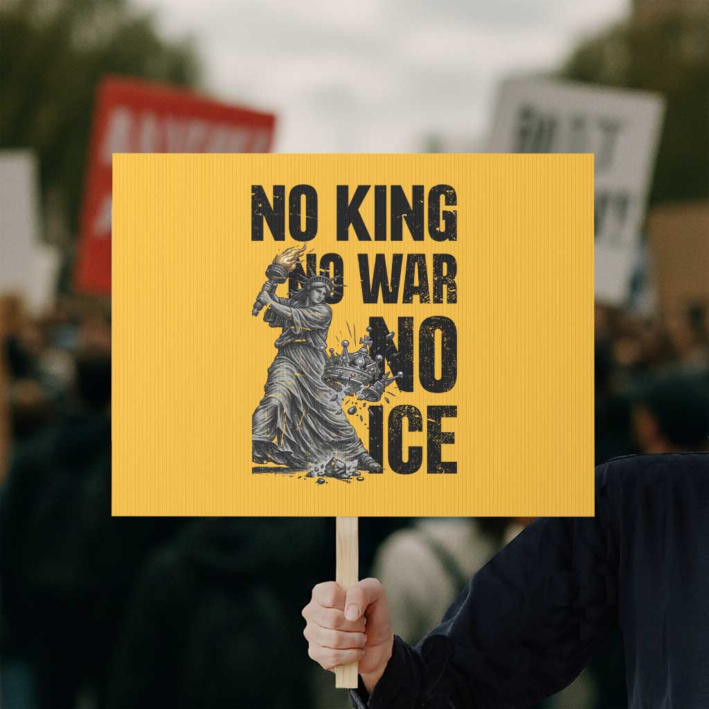 Statue Of Liberty Freedom Protest Protest Sign No Kings No Wars No Ice TS12 Horizontal 18
