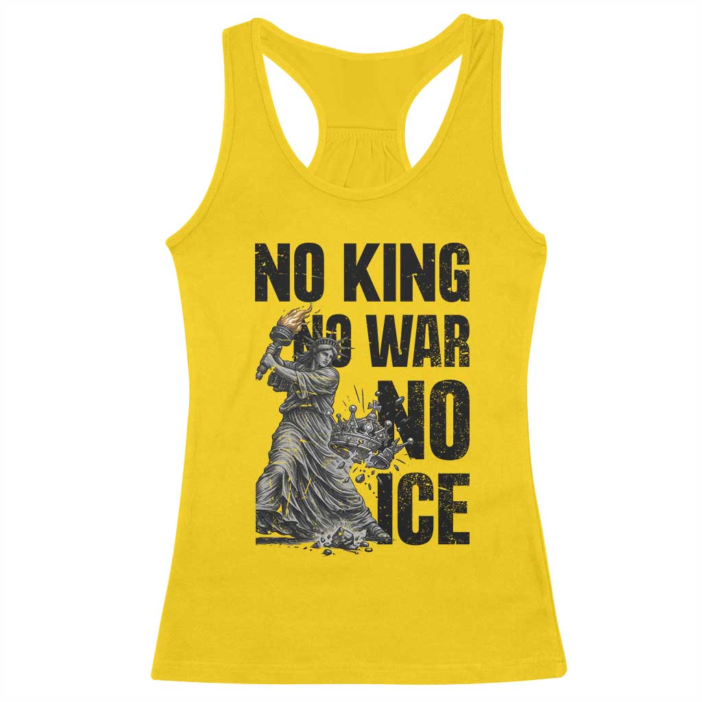 Statue Of Liberty Freedom Protest Racerback Tank Top No Kings No Wars No Ice TS12 Daisy Print Your Wear