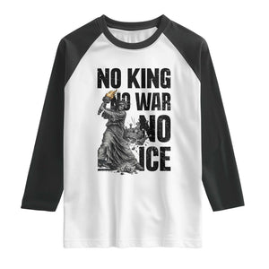 Statue Of Liberty Freedom Protest Raglan Shirt No Kings No Wars No Ice TS12 White Black Print Your Wear