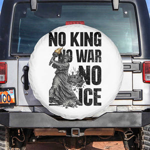 Statue Of Liberty Freedom Protest Spare Tire Cover No Kings No Wars No Ice TS12 No hole White Print Your Wear