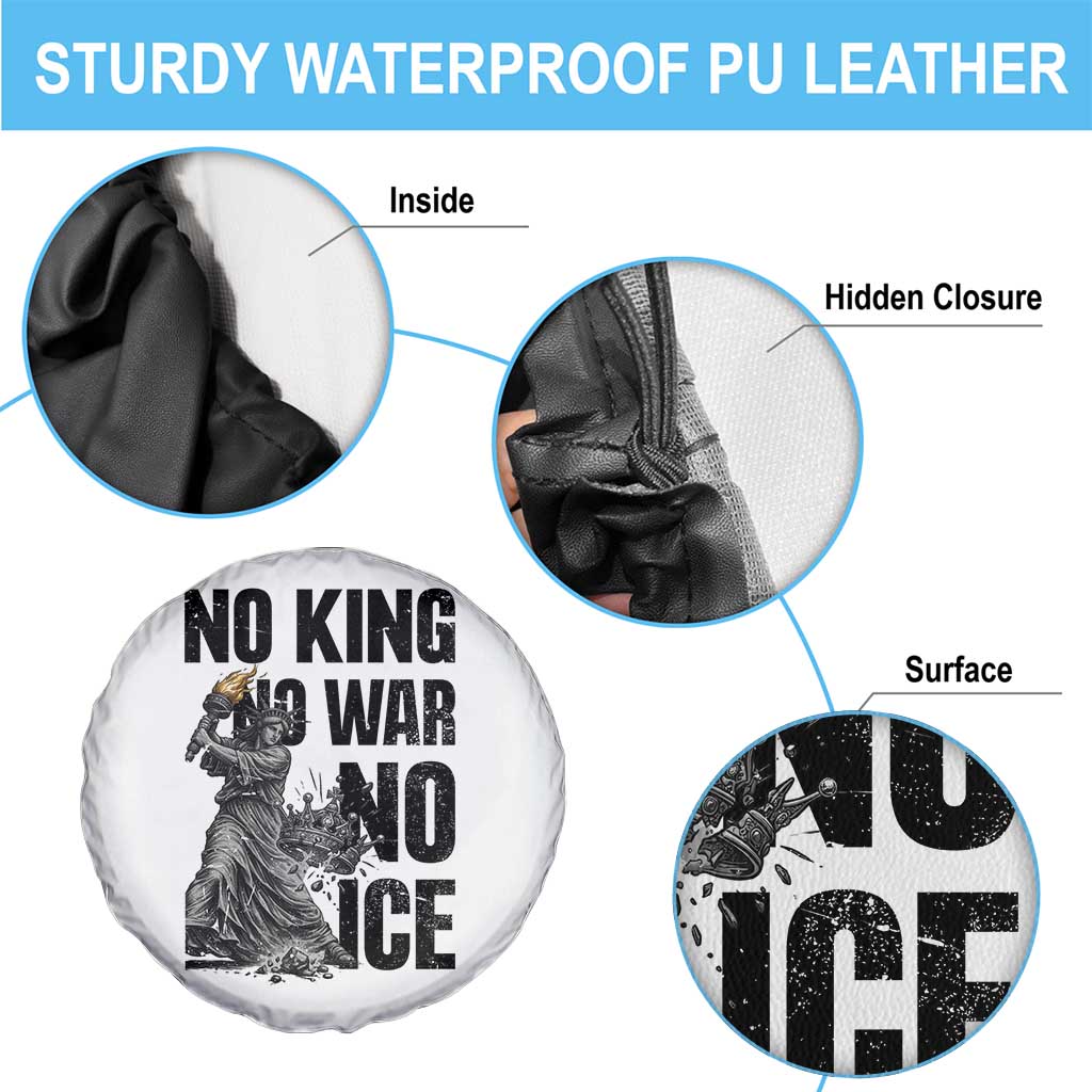 Statue Of Liberty Freedom Protest Spare Tire Cover No Kings No Wars No Ice TS12 Print Your Wear