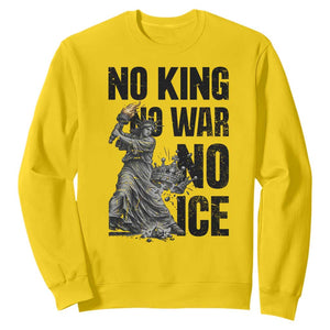 Statue Of Liberty Freedom Protest Sweatshirt No Kings No Wars No Ice TS12 Daisy Print Your Wear