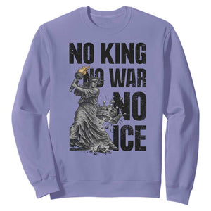 Statue Of Liberty Freedom Protest Sweatshirt No Kings No Wars No Ice TS12 Violet Print Your Wear
