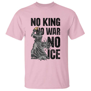 Statue Of Liberty Freedom Protest T Shirt No Kings No Wars No Ice TS12 Light Pink Print Your Wear
