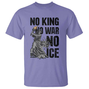 Statue Of Liberty Freedom Protest T Shirt No Kings No Wars No Ice TS12 Violet Print Your Wear