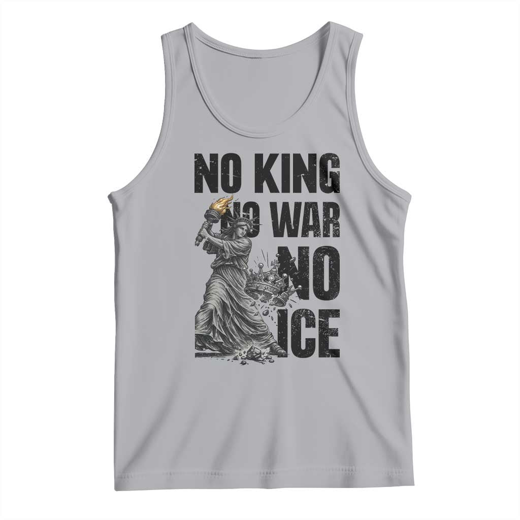 Statue Of Liberty Freedom Protest Tank Top No Kings No Wars No Ice TS12 Athletic Heather Print Your Wear