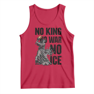 Statue Of Liberty Freedom Protest Tank Top No Kings No Wars No Ice TS12 Red Print Your Wear