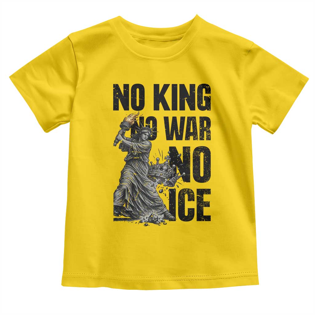 Statue Of Liberty Freedom Protest Toddler T Shirt No Kings No Wars No Ice TS12 Daisy Print Your Wear