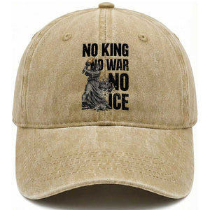 Statue Of Liberty Freedom Protest Washed Cotton Baseball Cap No Kings No Wars No Ice TS12 Print Your Wear
