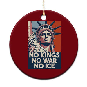 Statue Of Liberty No Kings No War No Ice Ceramic Ornament Freedom Protest Gift TS12 1pc Red Print Your Wear