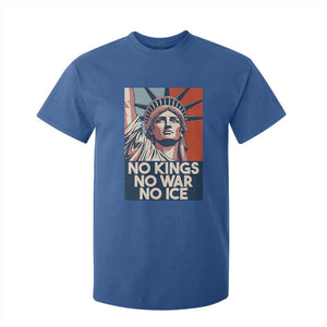 Statue Of Liberty No Kings No War No Ice T Shirt For Kid Freedom Protest Gift TS12 Royal Blue Print Your Wear
