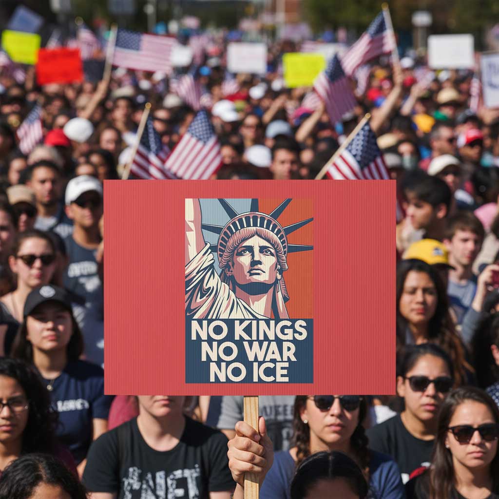 Statue Of Liberty No Kings No War No Ice Protest Sign Freedom Protest Gift TS12 Horizontal 18