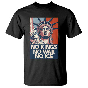 Statue Of Liberty No Kings No War No Ice T Shirt Freedom Protest Gift TS12 Black Print Your Wear