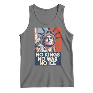 Statue Of Liberty No Kings No War No Ice Tank Top Freedom Protest Gift TS12 Black Heather Print Your Wear