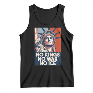 Statue Of Liberty No Kings No War No Ice Tank Top Freedom Protest Gift TS12 Black Print Your Wear