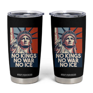 Statue Of Liberty No Kings No War No Ice Tumbler Cup Freedom Protest Gift TS12 Black Print Your Wear