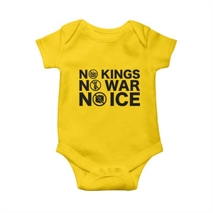 Anti Monarchy Political Baby Onesie No Kings No Wars No Ice TS12 Daisy Print Your Wear