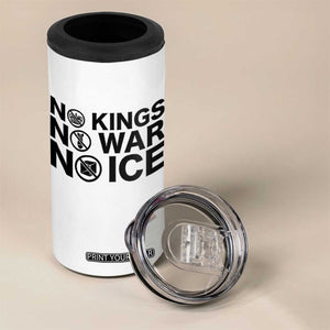 Anti Monarchy Political 4 in 1 Can Cooler Tumbler No Kings No Wars No Ice TS12 Print Your Wear