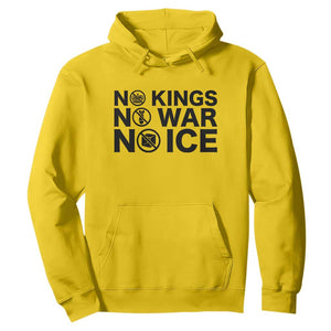 Anti Monarchy Political Hoodie No Kings No Wars No Ice TS12 Daisy Print Your Wear