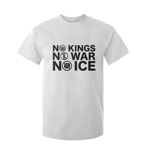 Anti Monarchy Political T Shirt For Kid No Kings No Wars No Ice TS12 White Print Your Wear