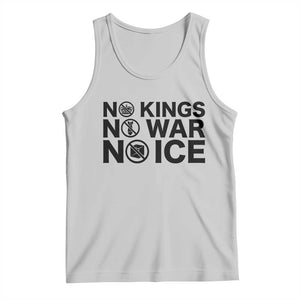 Anti Monarchy Political Tank Top No Kings No Wars No Ice TS12 Ash Print Your Wear