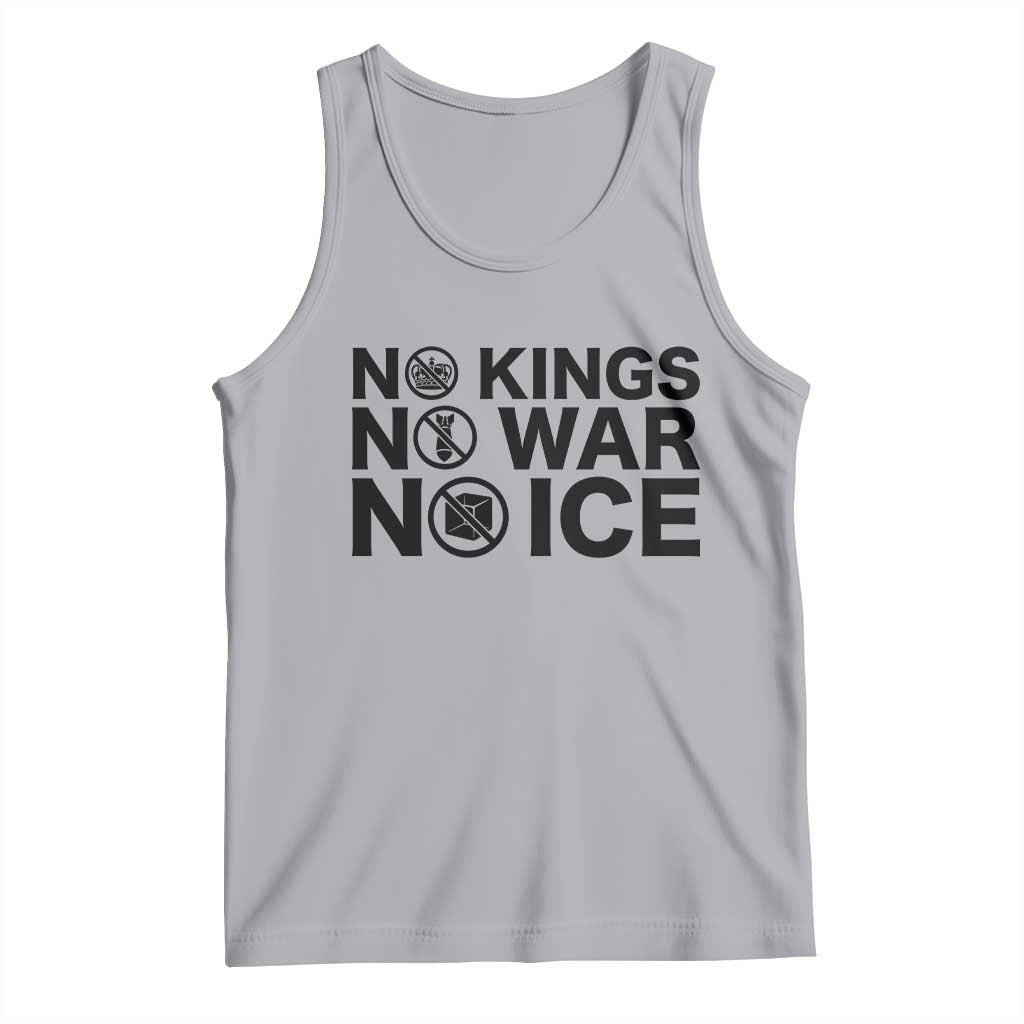 Anti Monarchy Political Tank Top No Kings No Wars No Ice TS12 Athletic Heather Print Your Wear