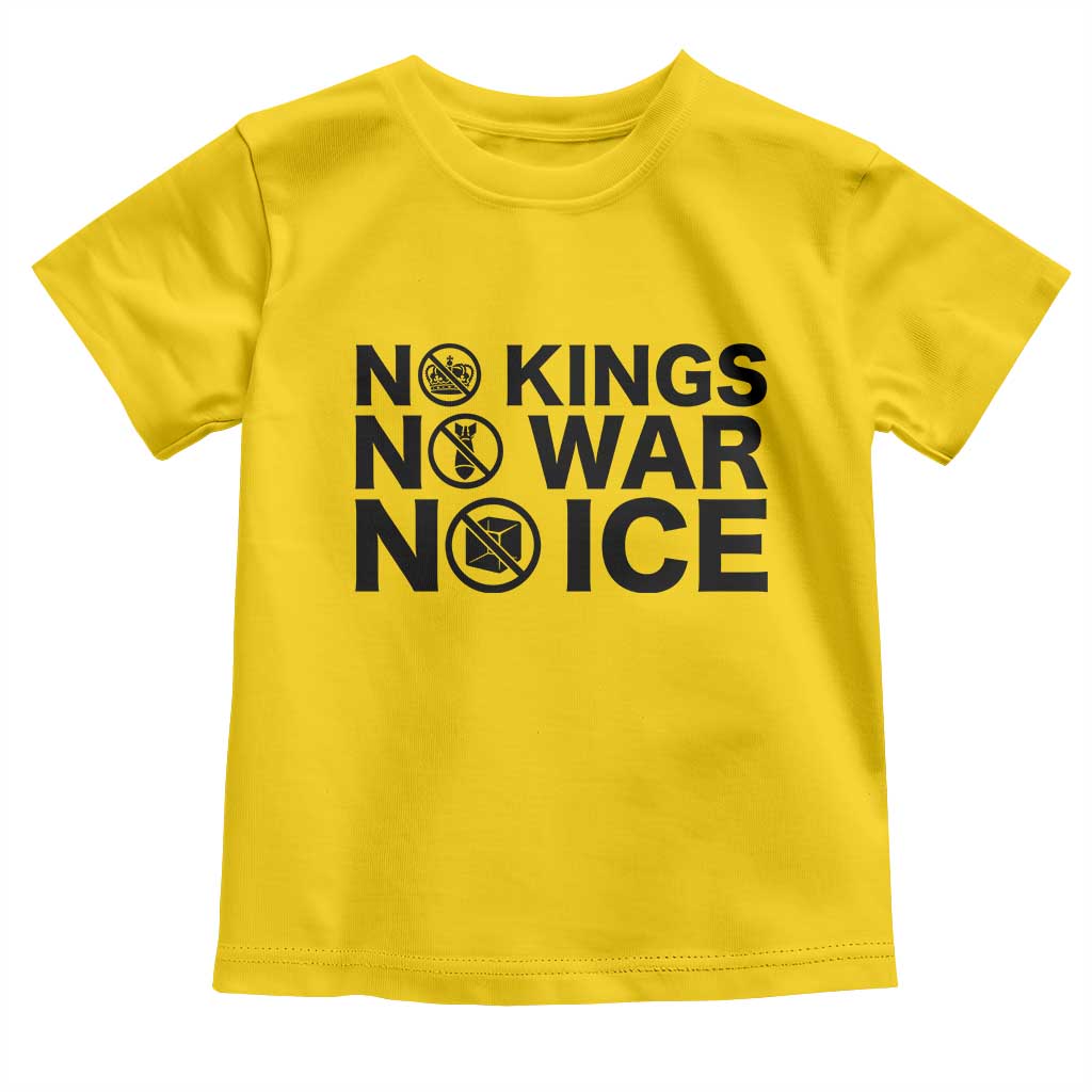 Anti Monarchy Political Toddler T Shirt No Kings No Wars No Ice TS12 Daisy Print Your Wear
