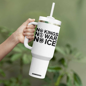 Anti Monarchy Political Tumbler With Handle No Kings No Wars No Ice TS12 Print Your Wear
