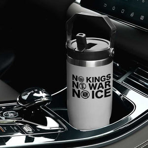 Anti Monarchy Political Flip Straw Tumbler No Kings No Wars No Ice TS12 Print Your Wear