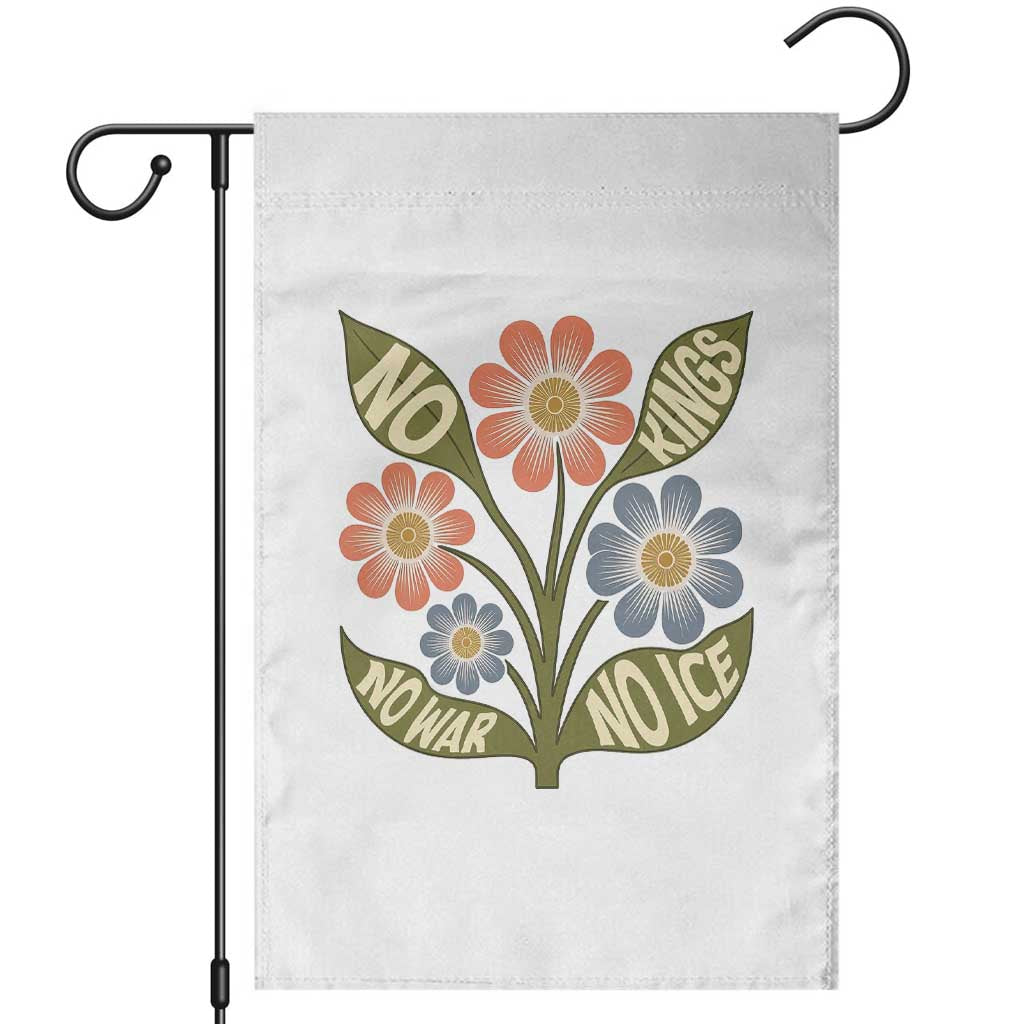 Wildflower Freedom Protest Garden Flag No Kings No Wars No Ice TS12 Black Print Your Wear