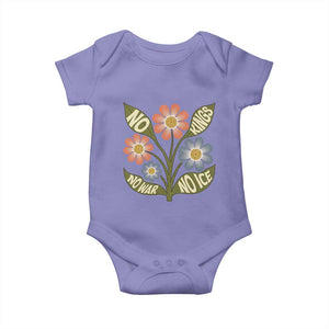 Wildflower Freedom Protest Baby Onesie No Kings No Wars No Ice TS12 Violet Print Your Wear