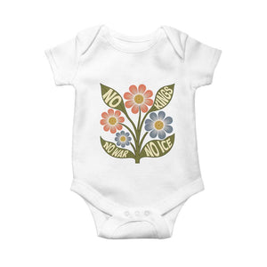 Wildflower Freedom Protest Baby Onesie No Kings No Wars No Ice TS12 White Print Your Wear