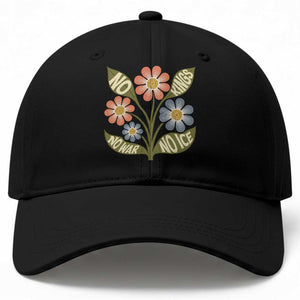 Wildflower Freedom Protest Baseball Cap No Kings No Wars No Ice TS12 Print Your Wear