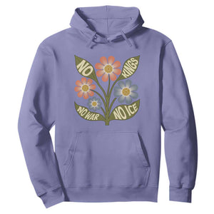 Wildflower Freedom Protest Hoodie No Kings No Wars No Ice TS12 Violet Print Your Wear