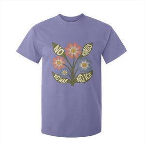 Wildflower Freedom Protest T Shirt For Kid No Kings No Wars No Ice TS12 Violet Print Your Wear