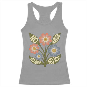 Wildflower Freedom Protest Racerback Tank Top No Kings No Wars No Ice TS12 Sport Gray Print Your Wear
