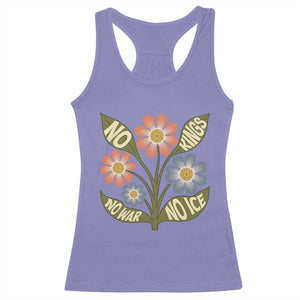 Wildflower Freedom Protest Racerback Tank Top No Kings No Wars No Ice TS12 Violet Print Your Wear