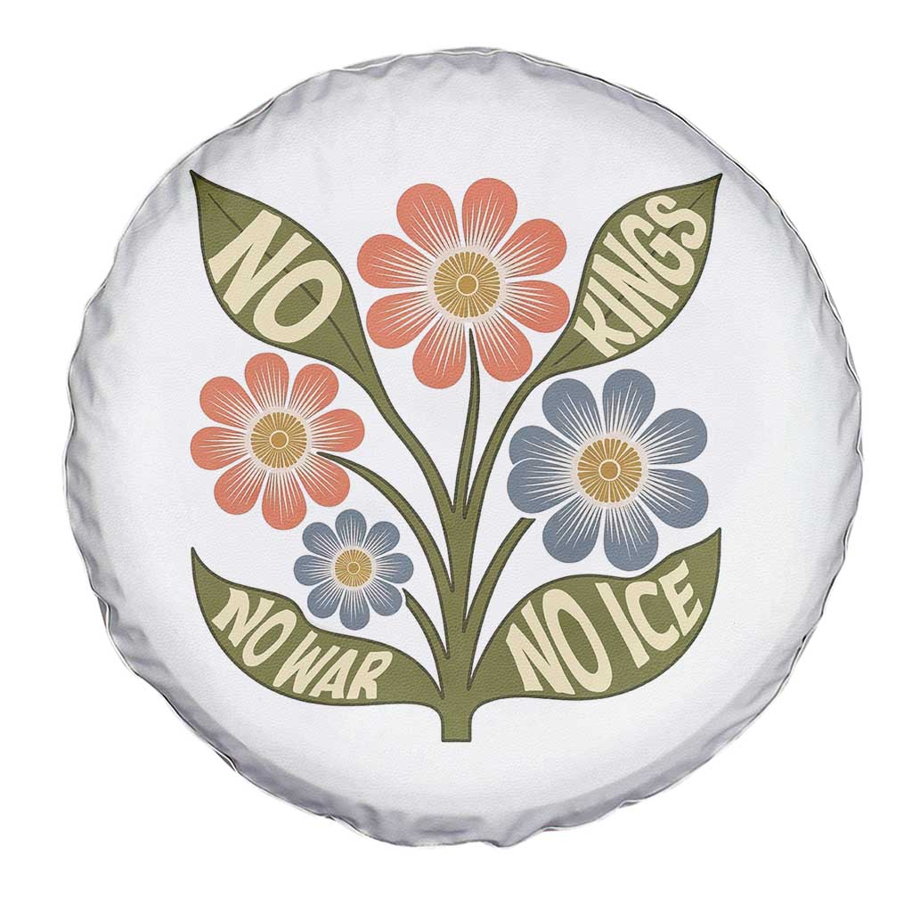 Wildflower Freedom Protest Spare Tire Cover No Kings No Wars No Ice TS12 Print Your Wear