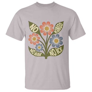 Wildflower Freedom Protest T Shirt No Kings No Wars No Ice TS12 Ice Gray Print Your Wear