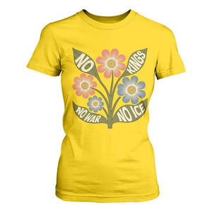 Wildflower Freedom Protest T Shirt For Women No Kings No Wars No Ice TS12 Daisy Print Your Wear