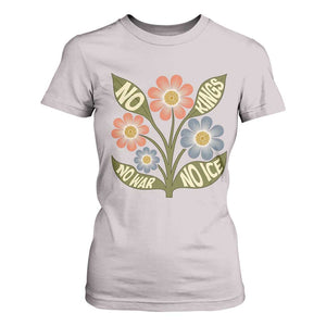 Wildflower Freedom Protest T Shirt For Women No Kings No Wars No Ice TS12 Ice Gray Print Your Wear