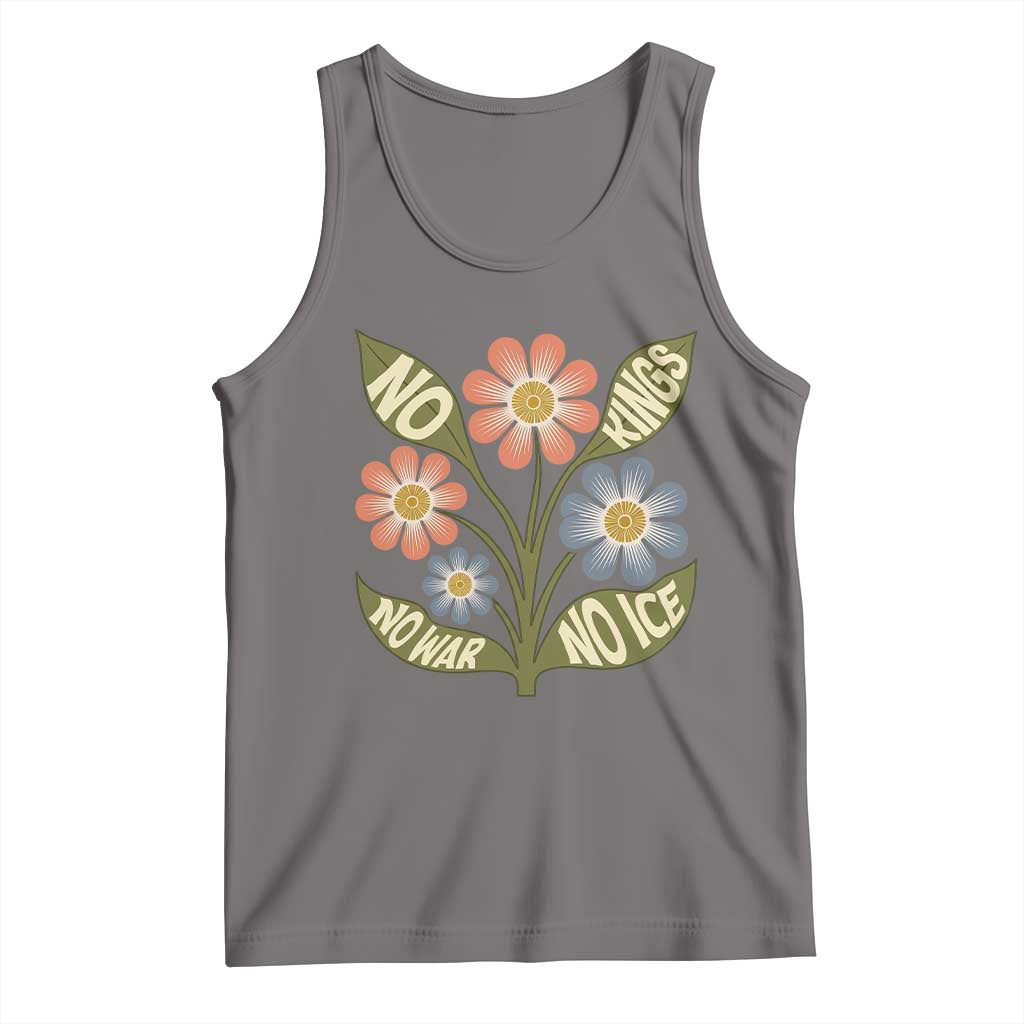 Wildflower Freedom Protest Tank Top No Kings No Wars No Ice TS12 Deep Heather Print Your Wear