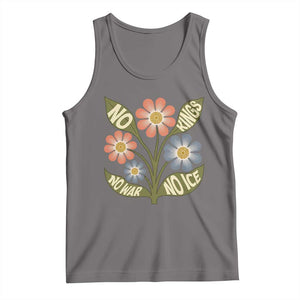 Wildflower Freedom Protest Tank Top No Kings No Wars No Ice TS12 Deep Heather Print Your Wear