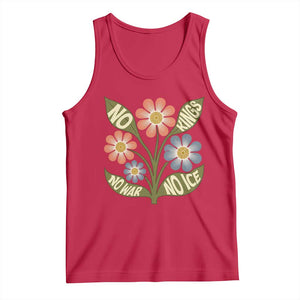Wildflower Freedom Protest Tank Top No Kings No Wars No Ice TS12 Red Print Your Wear