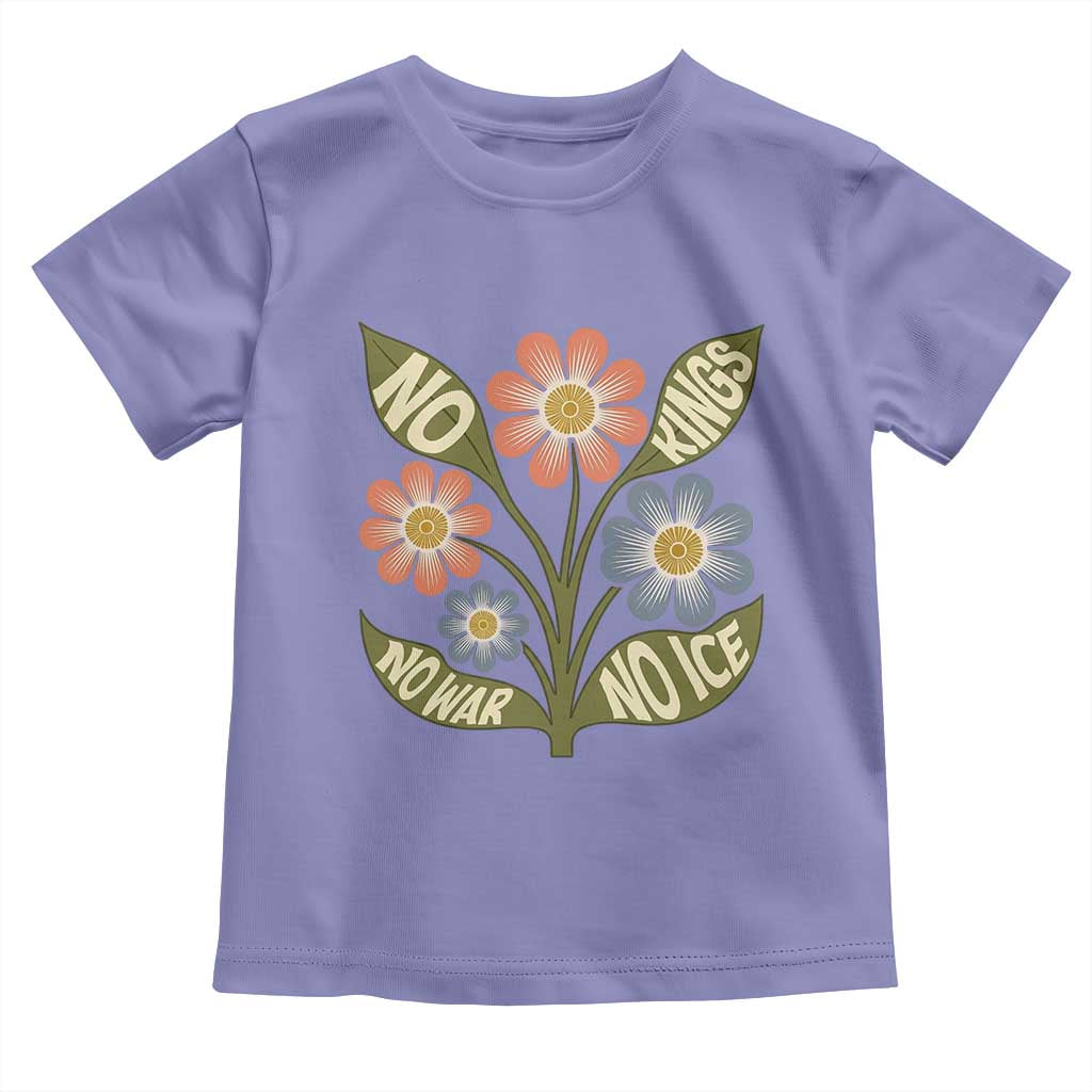 Wildflower Freedom Protest Toddler T Shirt No Kings No Wars No Ice TS12 Violet Print Your Wear