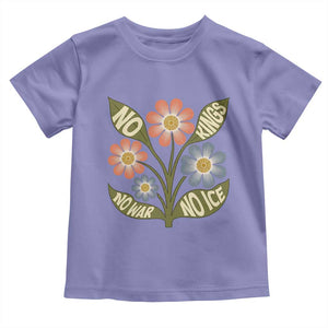 Wildflower Freedom Protest Toddler T Shirt No Kings No Wars No Ice TS12 Violet Print Your Wear